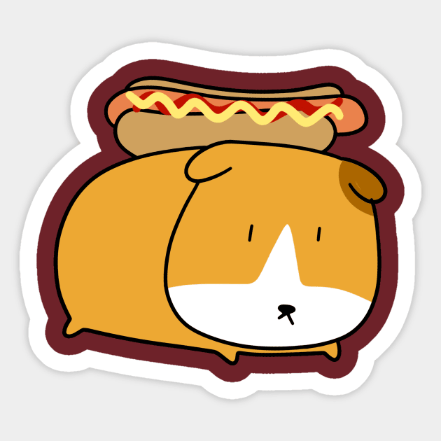 Hotdog Guinea Pig Sticker by saradaboru